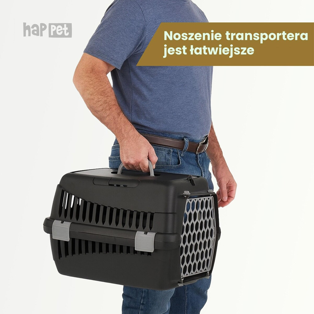 Transporter dla Psa Kota Królika S 50x33x33 cm - TEDDY Szary do Samochodu
